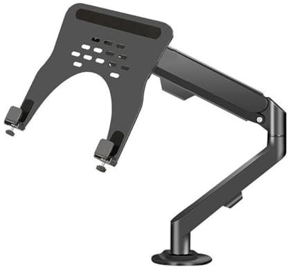 Monitor Stand, Laptop Arm Mount for Desk Holds 4.4-19.8lbs, 2 in 1 Adjustable Gas Spring Arm Single Monitor Desk Mount with Tray for 17-30 Screens or 10-16 Laptops,Desk Accessories(Black)