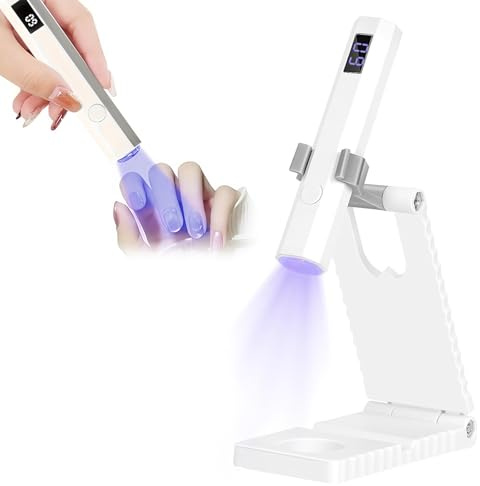 Mini Lampada Led Unghie, Fornetto Unghie Semipermanente Con Supporto, Usb Ricaricabile E Portatile, Penna Per Asciuga Unghie Salone Di Casa, Torcia Elettrica Per Unghie Gel Sciugatura Rapida Bianco