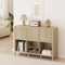 [en.casa] Sideboard Lukkodso Wohnzimmerschrank mit 3 Türen Push-to-Open Kommode mit 6 Fächern 77 x 110 x 30 cm Eicheoptik