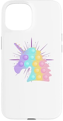 Hülle für iPhone 15 Regenbogen Einhorn Pop It | Niedliches Weihnachten für Kinder