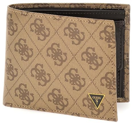 GUESS Kartenetui Milano Bifold No Coin Wallet Beige/Brown Hellbraun