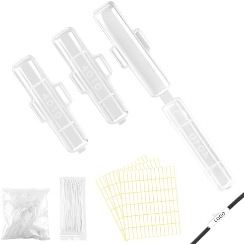 100 Stück Kabelbeschriftung Erkennungsbox Set mit 100 pcs Kabelbinder(4010) | Kabel Beschriftung, Wasserdicht Transparent Kabeletiketten, Kabelbeschriftung Clip für Kennzeichnung und Sortierung