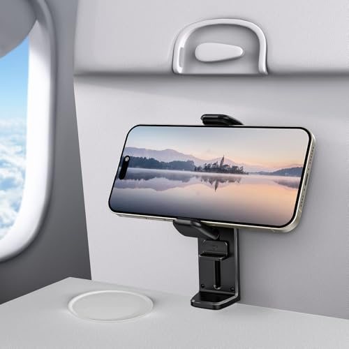 APPS2Car Handyhalterung: Flugzeug Halterung & Klemmhalterung - [Ultra Stabil] Verstellbar, Tragbar, 360° Leise Drehung, Passend für iPhone 17-14, Samsung, Für Reise, Küche, Büro