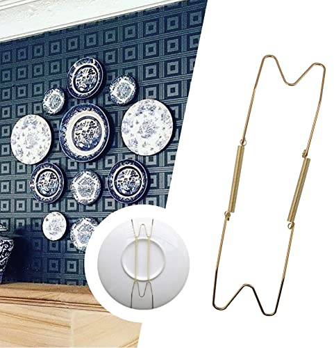 ZESHGON Plate Dish Hangers for Walls Plate Hangers Stainless Steel Decorative Invisible Plate Hangers Holder, Wall Hooks for Decorative Plates and Art(Size:1pc 16inch)