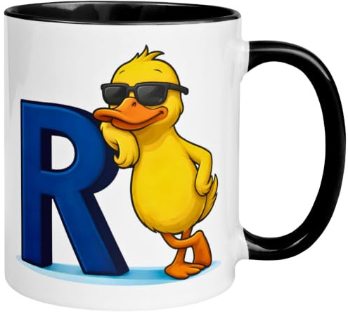 Rente Geschenk Tasse Frau Mann | Ente & Spruch | R steht für Rente | Pensionärin Pensionär Seniorin Senior Rentnerin Rentner Ruhestand Rentenbeginn Renteneintritt Pension