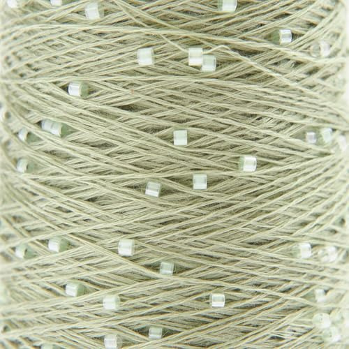 Creative Make It Perlchen - Beilaufgarn mit Glasperlen zum Stricken oder Häkeln - 25 g - 255 m (Jade - 004)