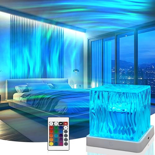 Maxspace Sternenhimmel Projektor Kinder,16-farbige Polarlicht Lampe mit Fernbedienung, Wiederaufladbar Nordlicht Lampe für Meditation Entspannung Nachtlicht Party Zimmer Deko