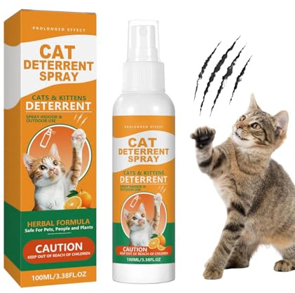 Cat Deterrent Spray,Cat Repellent Spray,Anti-Scratch Cats Repellent Deterrent Spray Indoor & Outdoor,Natural,Effective, Protect Furniture,Sofas,Rugs,Restricted Areas-for Behavior - Formula 11 (1)