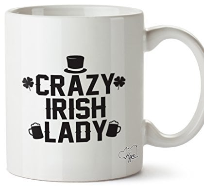 Hippowarehouse Crazy Irish Lady Printed Mug Cup Ceramic 10oz