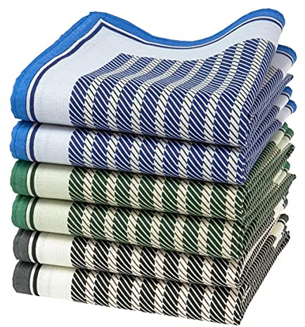 Merrysquare – Taschentücher für Herren aus bedrucktem Stoff – große Größe 40 cm x 40 cm – 6 Stück – 100 % Baumwolle