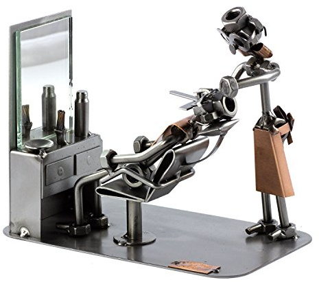 Steelman24 I Nuts and bolts sculpture Barber I Handmade ornaments I Made in Germany I I Metal figurine
