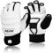 FitsT4 Sports MMA Handschuhe Boxhandschuhe gepolstert, Trainingshandschuhe Boxsack Sandsack Kickboxen Kampfsport Taekwondo Sparring mit Handgelenkschutz für Herren Damen,Weiß,XL