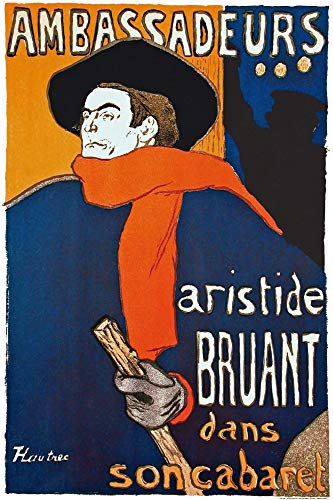 1art1 Henri De Toulouse-Lautrec XXL Poster Aristide Bruant Dans Son Cabaret Plakat | Bild 120x80 cm