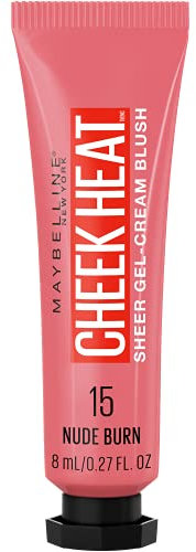 Maybelline Cheek Heat Gel-Cream Blush Makeup, Lightweight, Breathable Feel, Sheer Flush Of Color, Natural-Looking, Dewy Finish, Oil-Free, Nude Burn, 0.27 Fl Oz