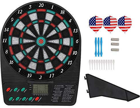 Keenso Jeu de fléchettes électroniques, Cible de fléchettes de Loisirs pour la Famille Échecs, Sports de Loisirs