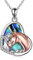 YFN Mädchen und Pferd Halskette für Mädchen Sterling Silber Pferdeschmuck Pferd Geschenke für Frauen (Rose Horse Halskette mit Abalone Shell)