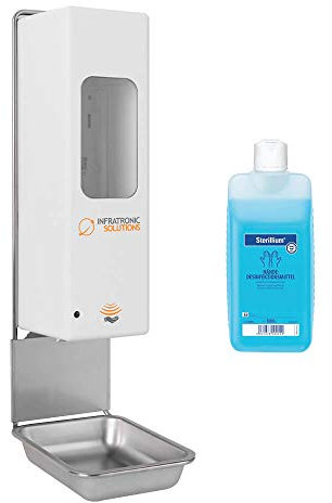 TMS PRO SHOP Hygienespender-Set EURO-2, inkl. Auffangschale und 1000 ml Desinfektionsmittel aus Stahl, Kunststoff, Art.-Nr. 608153
