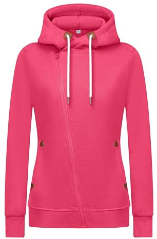 Newbestyle Femmes Veste de survêtement Vicky Pull à Capuche zippé Tops Femmes Pull à Capuche,Rose Red,M