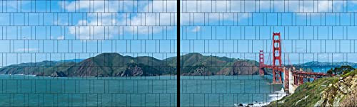 M-tec technology XL Panorama Zaunposter Sichtschutz mit Fertigmotiv Golden Gate | 8 Streifen | inkl. 16 Klemmschienen in transparent | Sie kaufen direkt beim Hersteller