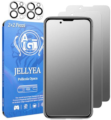 JELLYEA 4 Pack, Matte Screen Protector (2 Pack) for iPhone 13 Camera Lens Protector (2 Pack) Anti-Glare Anti-Fingerprint Case Friendly Matte Tempered Glass for Apple 12,6.1”