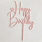 Acrylic Cake Topper Happy Birthday Pink Heart Party Decoration Design Idea
