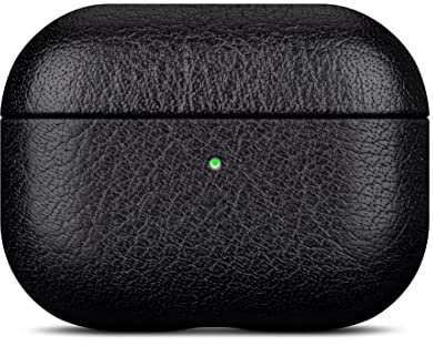 Haobobro [Veg-Tanned Series] AirPods Pro 2 Hülle 2022 - AirPods Pro 2. Generation Leder Hülle - AirPods Pro 2 Ledercase - AirPods Pro 2 Schutzhülle Lederhülle - AirPods Pro Leather Case - Schwarz