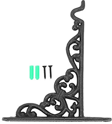 Pmandgk Gancho de Hierro Fundido Hierro Forjado Gancho de Jardín Macetas Cesta de Suspensión de Pared Soporte Tornillo de Expansión