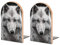 Lot De 2 Serre-Livres Loup Support De Livre Antidérapant en Bois pour Bibliothèque De Bureau