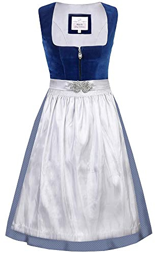 Marjo Dirndl Inka 65er Länge | Mididirndl Samt schlicht elegant | Damen