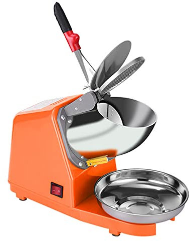 Electric Dual Blade Ice Crusher Commercial Snow Cone Granizing Machine Home ICY Drink Smoothie Maker,Orange