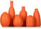 Orange Keramik Knospen Vasen Set von 6, Bauernhaus Dekor, Kamindekor, Kaminsims & Regal Dekor, Heimdekoration für Wohnzimmer, Eingang, Badezimmer & Büro, Couchtischdekoration, Knospenvasen in Bulk