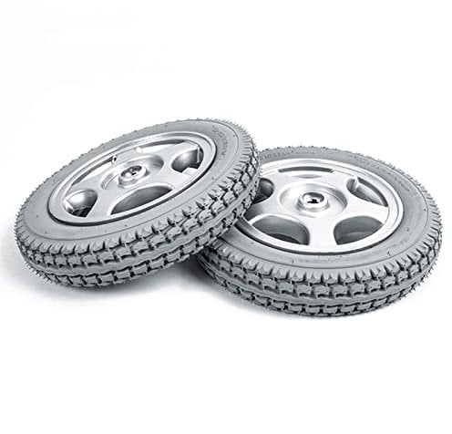 LekLai Rollstuhl-Ersatzrad, 12-Zoll-Elektrorollstuhl-Zubehör-Hinterrad, Rutschfestes Gummirad, Nicht-Pneumatischer Reifen/Grey/12Inch(2 Counts)