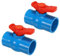 PATIKIL 50mm 2 ID PVC Ball Valve, 2 Pack Socket Type Shut-Off Valve with Easy to Rotate Handle for Water Flow Control, Blue/Red