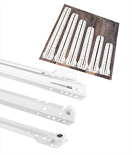 BigDean 5 Paar Schubladenschienen 250mm - Schubladenauszug weiß - Schienen für Schubladen - Teilauszug Schienensystem Rollenführung Schubladenführung
