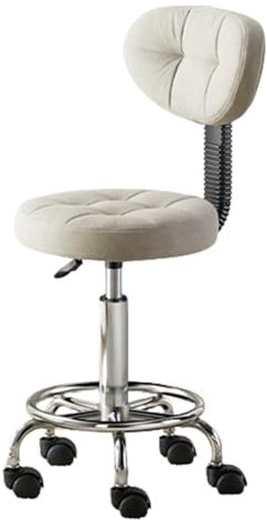Heavy Duty Height Adjustable Rolling Stool 360° Rotating Drafting Chair Multi-Purpose Office Desk Chair Rolling Swivel Salon Stool Chair For Barber Shop Nail Salon Office (Grey)