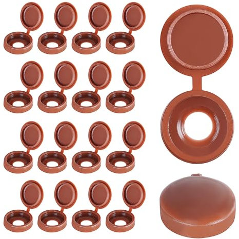 100 Stück Schrauben Abdeckkappen Braun Plastik Klappbar Abdeckkappen Verschrauben Falten Schrauben Abdeckkappen Wascher Flip Tops