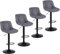 Youhauchair Barhocker 4er Set, Drehbare Barhocker mit Lehne, Höhenverstellbar aus PU-Leder, Moderner Barstuhl Küchenhocker Bar Hocker Bar Stool, Dunkelgrau
