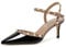 FamMe Damen Nieten-Stiletto-High-Heels mit Knöchelriemen, Spitze geschlossene Zehen-Pumps, Nieten-Slingback-Kleid, Hochzeits-Party-Pumps-Schuhe,Schwarz,37