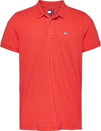 Tommy Jeans Herren Poloshirt Kurzarm Slim Placket Slim Fit