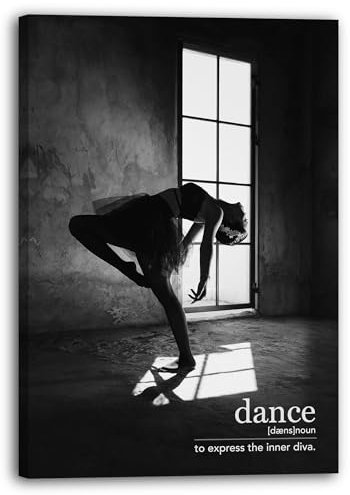 Printistico Leinwandbild (60x80cm) Dance to express the inner diva - Spruch Selbstbewusstsein, echter Holz-Keilrahmen inkl. Aufhänger, handgefertigt in Deutschland