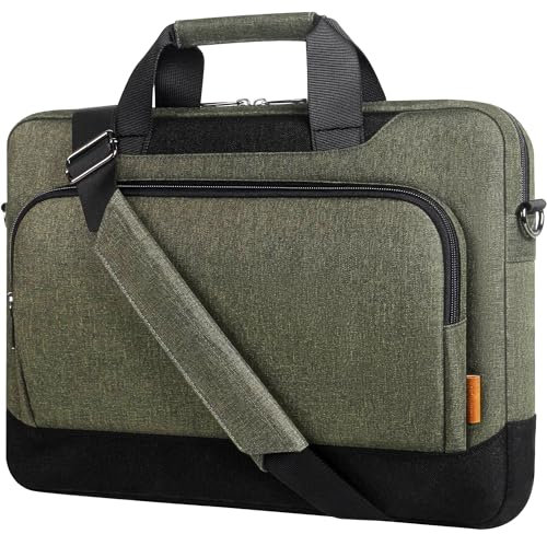 DOMISO Sacoche de protection pour ordinateur portable 17-17,3 - Mallette, sac à bandoulière - Compatible avec HP Pavilion 17/MSI GS73VR Stealth Pro/Dell Inspiron 17/Acer/Asus 17,3 - Vert foncé
