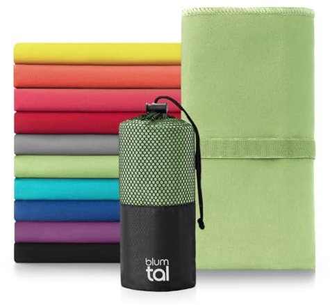 Blumtal Mikrofaser Handtuch 180 x 90cm - Handtücker Microfaser schnelltrocknend - optimales Fitness Handtuch/Strandtuch Mikrofaser/Gym Towel - Reisehandtuch kompakt - Grün
