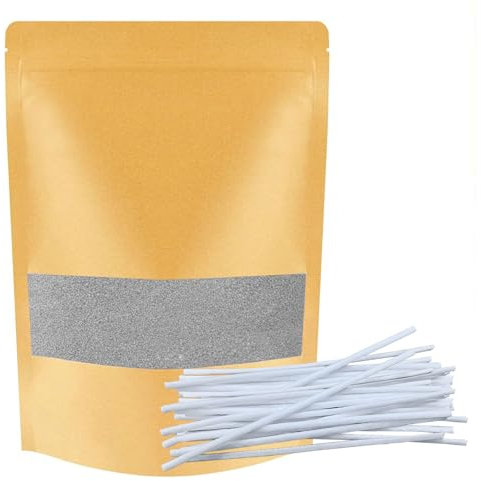 ALLAVA Kerzensand mit Docht, Kerzensand 400g mit 20 Docht 10cm, Perlenkerzen mit 20 Kerzendocht ohne Basis, Kerzen Sand, Pearled Candle, Wachsgranulat für Wachskerze Selber Machen (Grau)