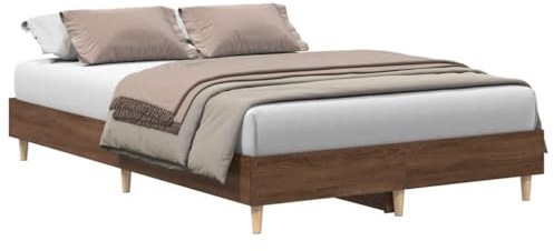 vidaXL Bettgestell ohne Matratze Braun Eichen-Optik 120x200 cm, Bettrahmen, Bett, Palettenbett, Schlafzimmermöbel, Doppelbett, Plattenbett