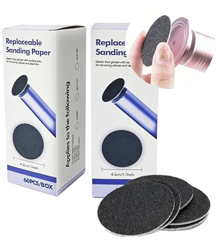 120Stk Replacement Sandpaper Discs Pad, 120 Mesh Callus Removal Pedicure Foot File Tools Accessories for Electric Foot File