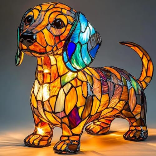 Kosinso LED Chihuahua/Französische Bulldogge/Dackel Lampe/Corgi Lampe/Mops Lamp, Haustier-Dekolampe für Hundefans (Dackel)