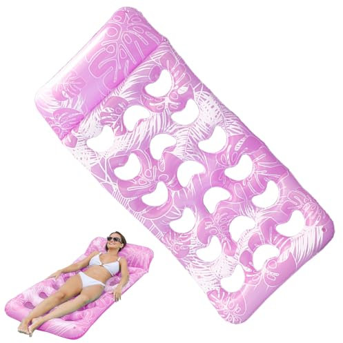 Pool Liege Luftmatratze | Aufblasbare Sonnenliege Mit Kopfstütze Für Pool,UV-Beständige Schwimminsel Für Schwimmbad Freizeitpark Gartenparty