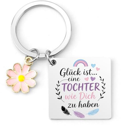 Yeeaulpa Geschenk für Tochter Schlüsselanhänger Tochter GeschenkeGeburtstag | Geschenke zur Einschulung Schulbeginn Schulanfang Schulstart Studienbeginn Erster Schultag Valentinstag Weihnachtsgeschenke