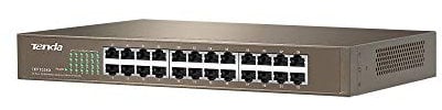 Tenda TEF1024D Switch Desktop 24 Porte RJ45, Fast Ethernet 10/100 Mbps, Plug & Play, Struttura in Acciaio