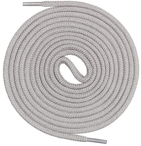 Mount Swiss runde Premium-Schnürsenkel aus 100% Baumwolle - sehr reißfest Farbe Grau Länge 60cm